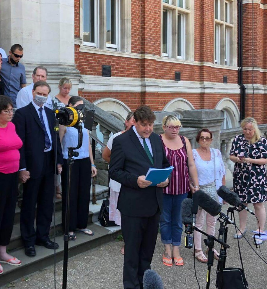 ben posford outside court