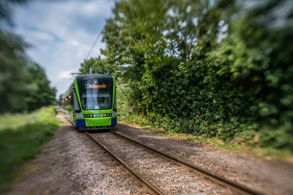 Modern tramway in London