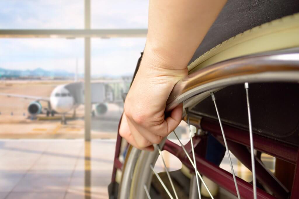 wheelchair man at airport