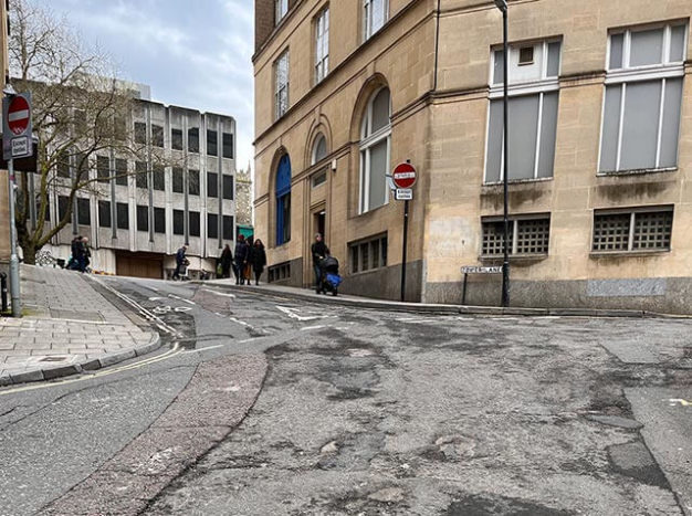 potholes in the road