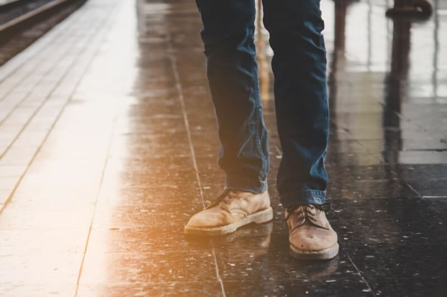 man on station platform